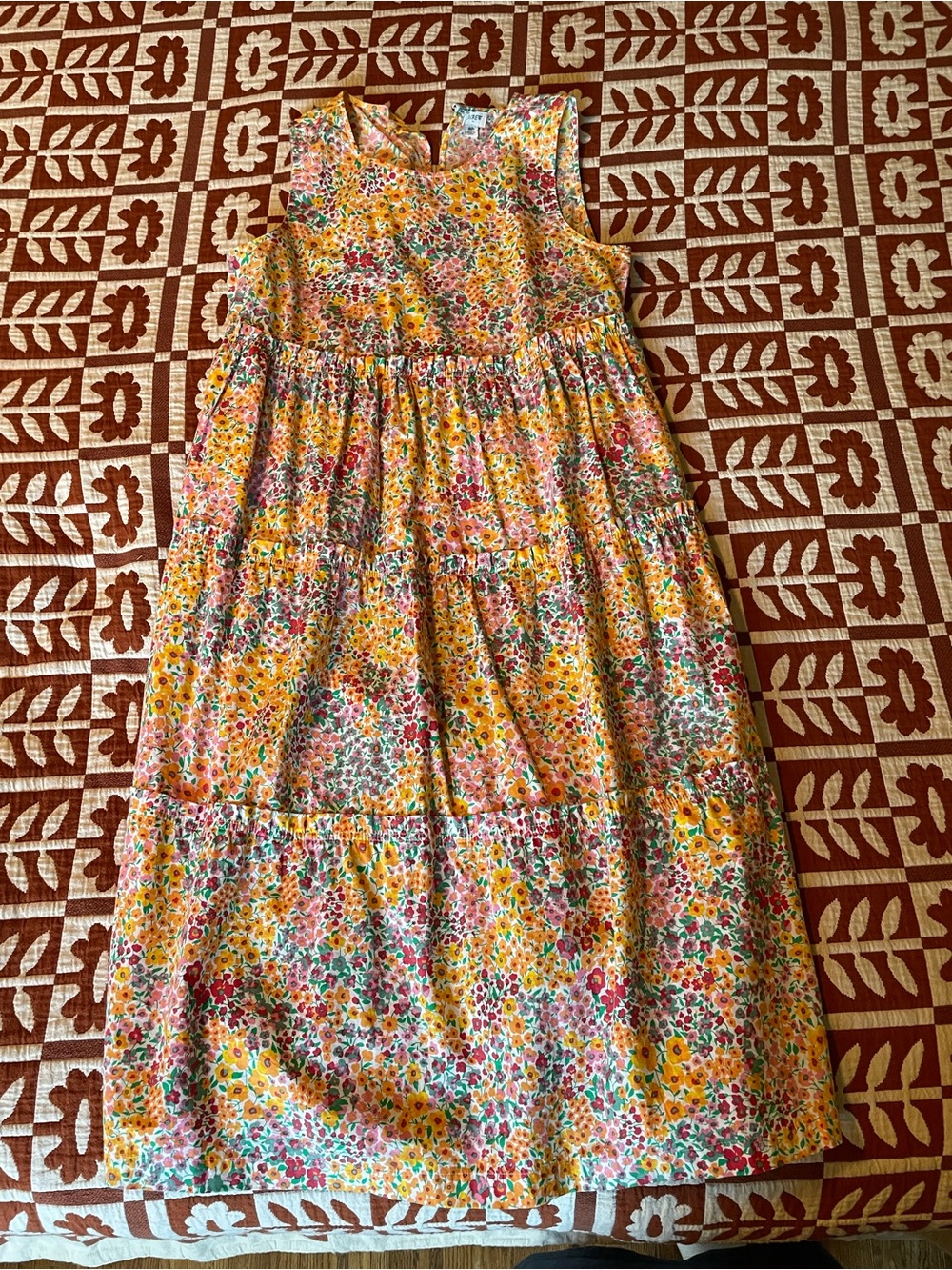 J. Crew Yellow Floral Cotton Dress